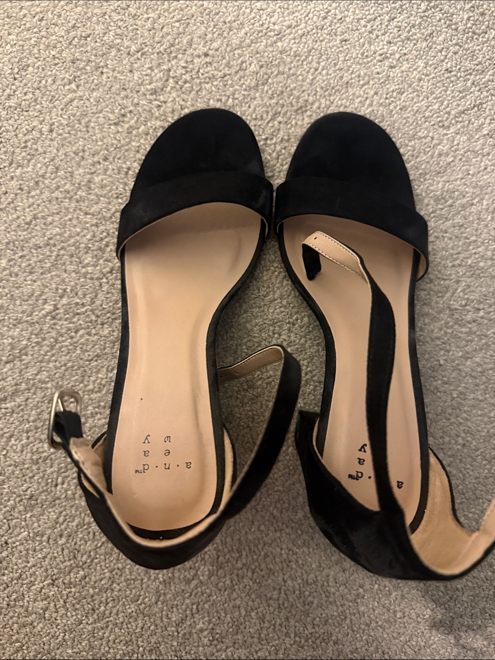 a new day Black Open-Toe Ankle Strap Heels